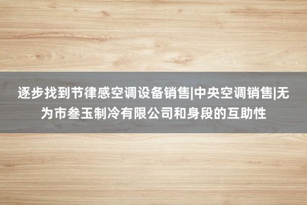 逐步找到节律感空调设备销售|中央空调销售|无为市叁玉制冷有限公司和身段的互助性